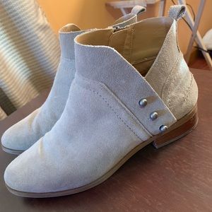 FrancoSarto light grey suede booties